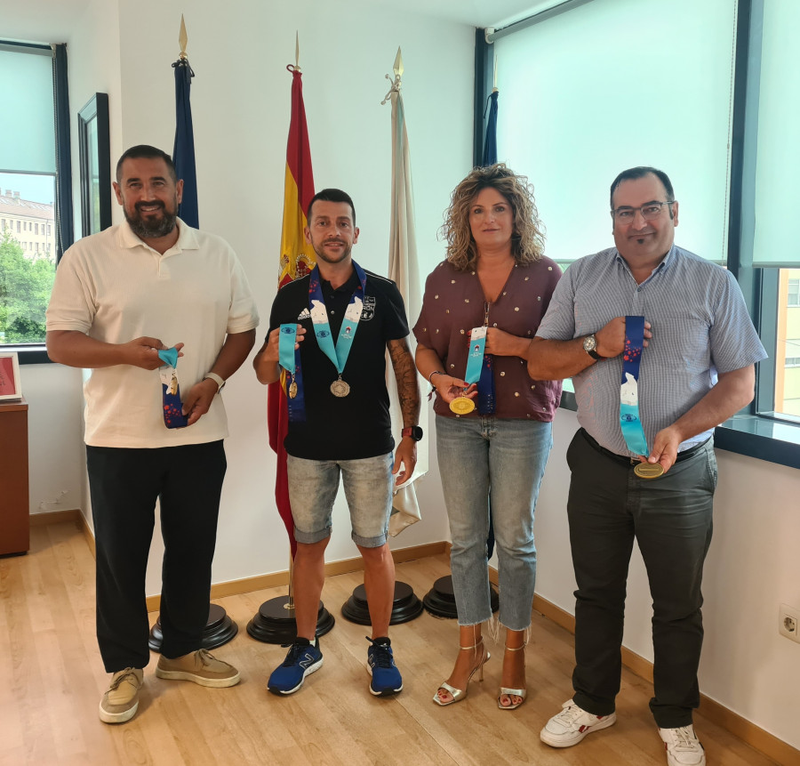 Cinco medallas para el profesional de Narón Luis García en los Juegos Olímpicos de Bomberos y Policías