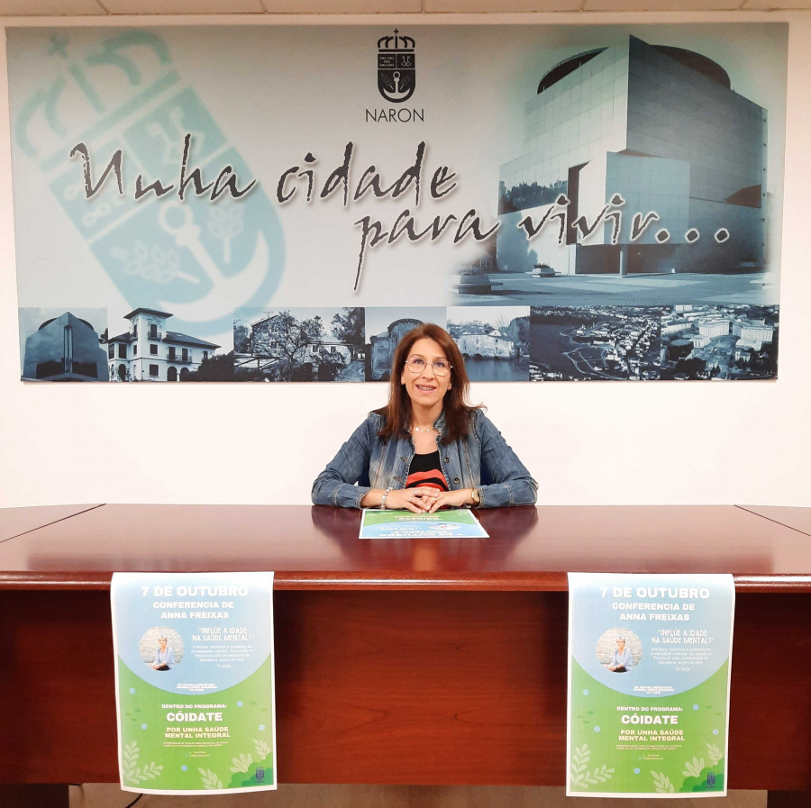 La psicóloga Anna Freixas analiza en una conferencia en Narón la relación entre edad y salud mental
