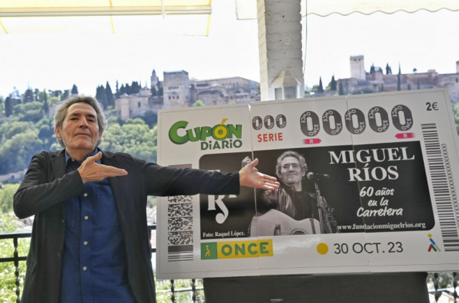 El cupón de la ONCE celebra los 60 años de Miguel Ríos en la carretera