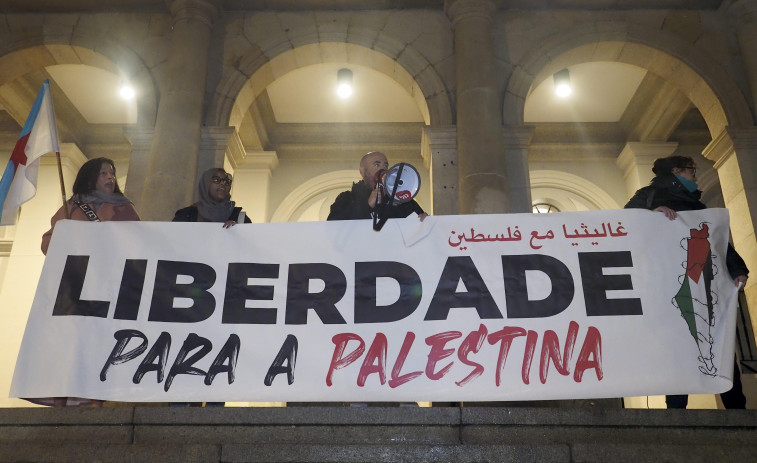 Concentración de apoyo al pueblo palestino en Ferrol, Pontedeume y As Pontes