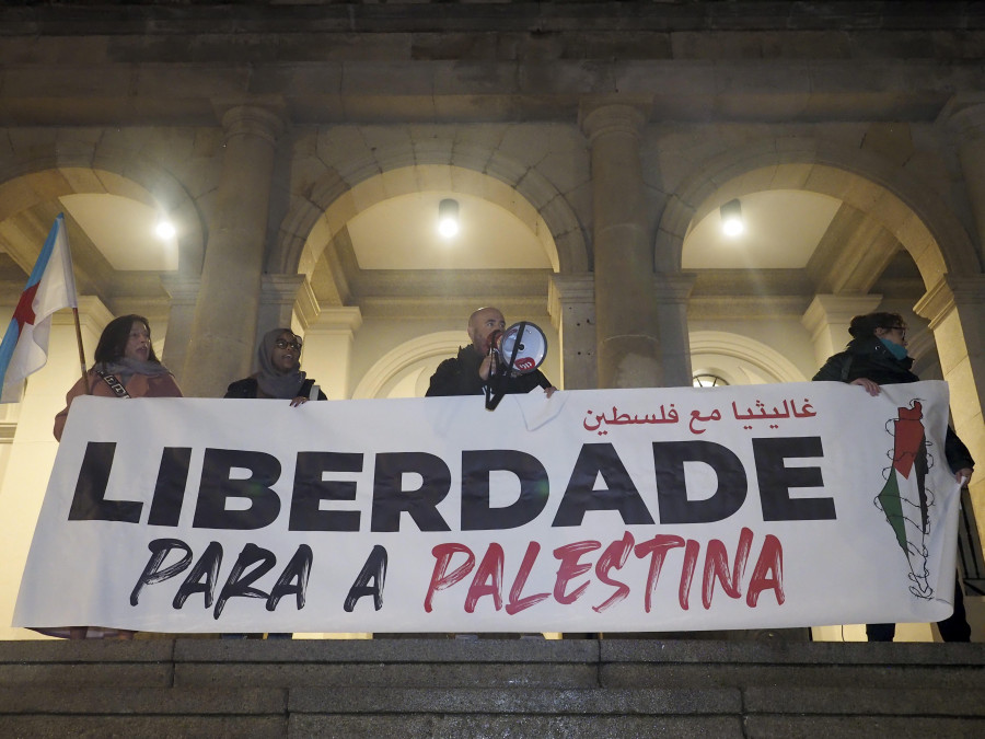 Concentración de apoyo al pueblo palestino en Ferrol, Pontedeume y As Pontes