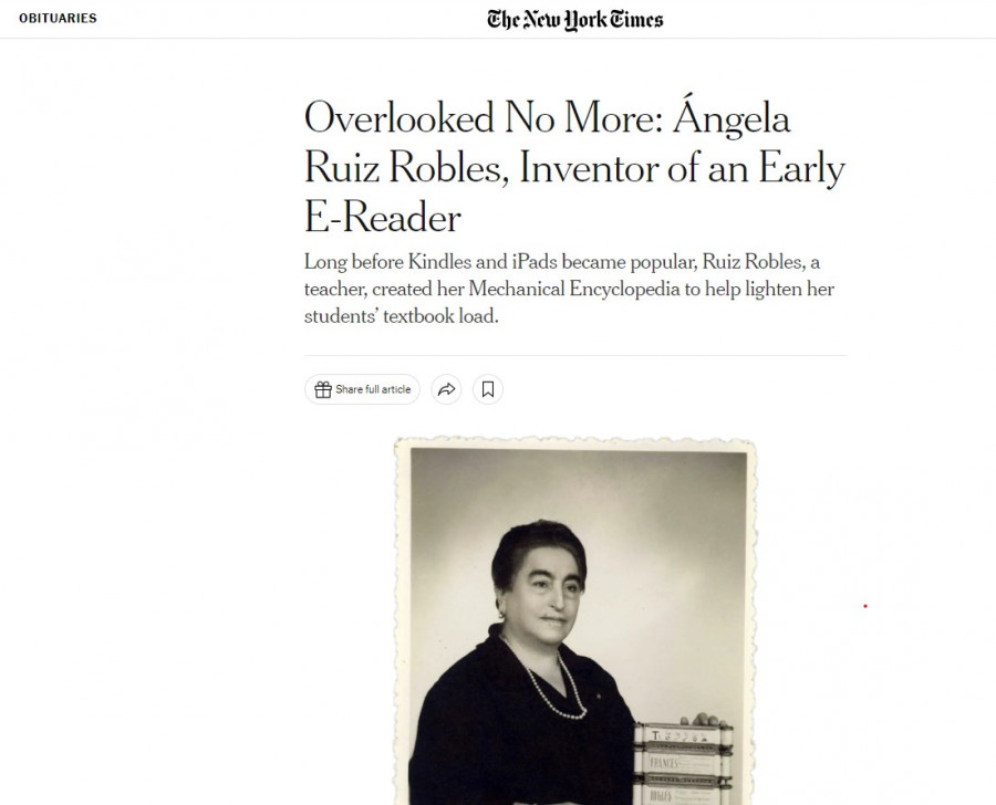 Ángela Ruiz, una ferrolana en los obituarios del New York Times