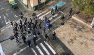 Aficionados radicales del Burgos, por las calles de Ferrol