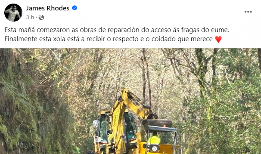 El PSOE agradece que James Rhodes mediase en el arreglo de la carretera de As Fragas do Eume