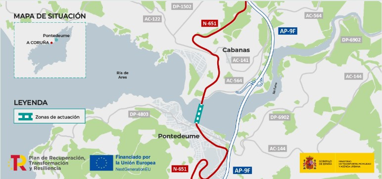 Mapa obras puente Pontedeume