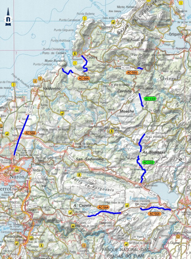 Mapa carreteras mejora firme Xunta