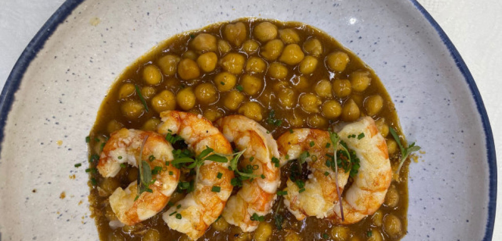 La receta de la semana: garbanzos al curry con gambón