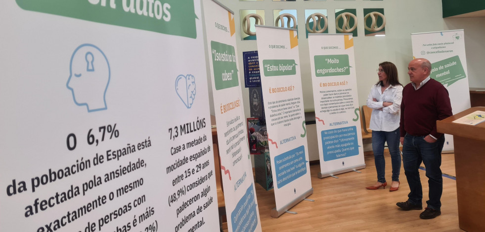 Exposición en la planta baja del consistorio naronés sobre de la importancia de la salud mental