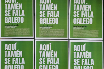 Cartel En Ferrol tamen se fala galego