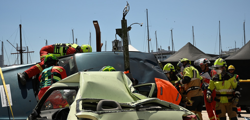 Los bomberos de Narón, únicos de Galicia en el campeonato nacional de accidentes de tráfico