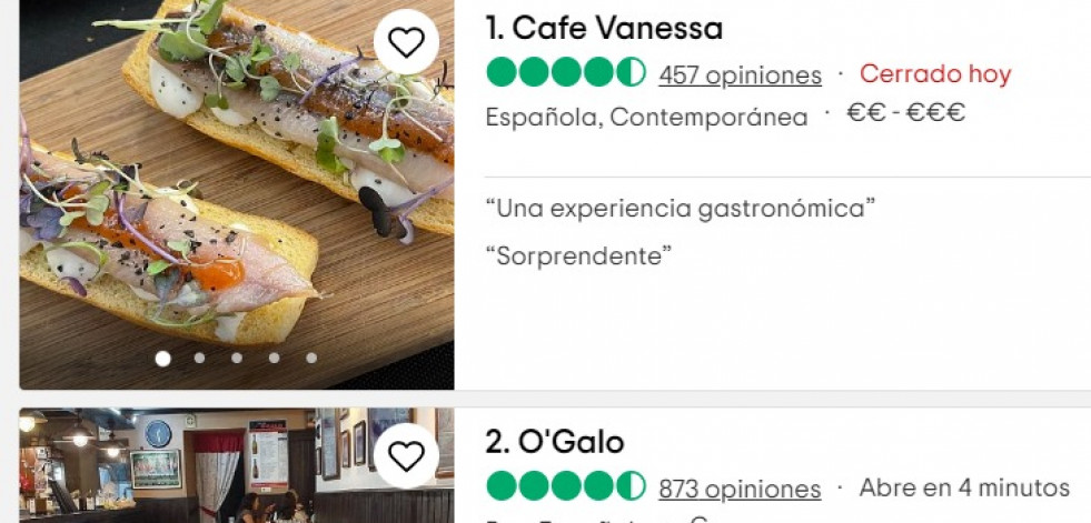 Los cinco restaurantes top de Ferrol según TripAdvisor