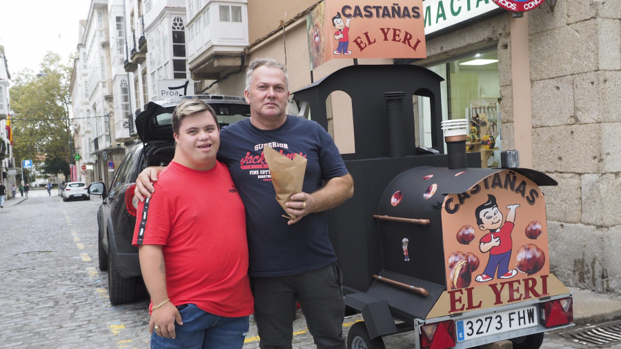 Castañas asadas del Bierzo para esquivar el frío ferrolano a 3 y 5 euros con “El Yeri”