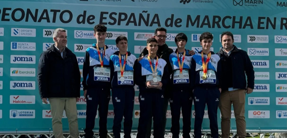 La marcha, muy viva en Narón con la plata nacional del sub 16 Antón Díaz