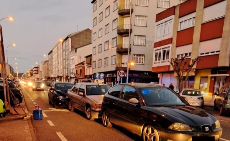 Una colisión múltiple en Narón se salda sin daños personales