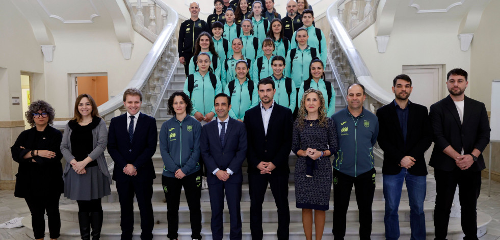 Fútbol sala | Recepción de la selección española sub 19 antes de su duelo en A Malata