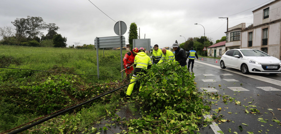 Fuerte viento, lluvias, granizo y árboles caídos: A Coruña y su área viven una jornada invernal en plena primavera