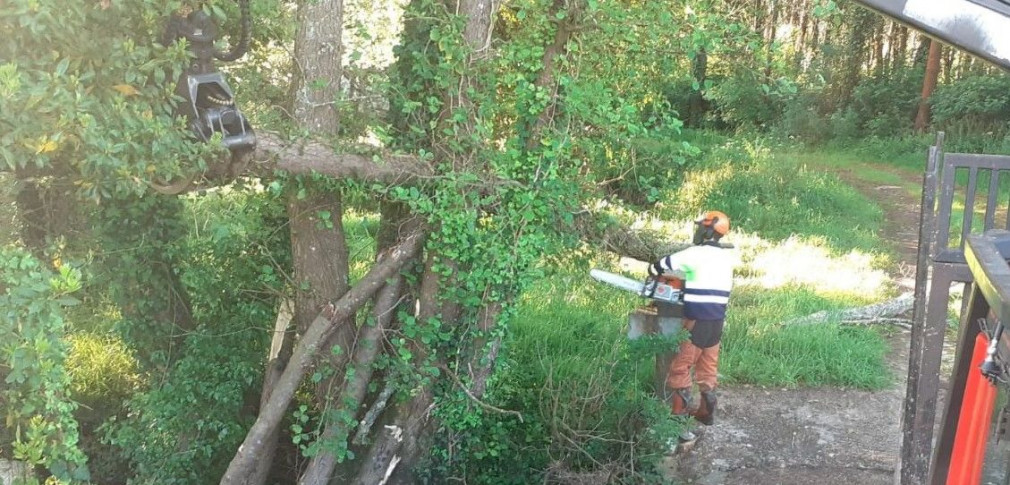Labores de conservación en un tramo cercano a los tres kilómetros y medio del río Santa Cecilia