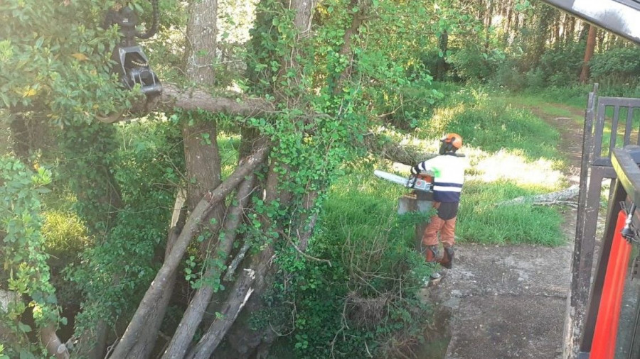 Labores de conservación en un tramo cercano a los tres kilómetros y medio del río Santa Cecilia