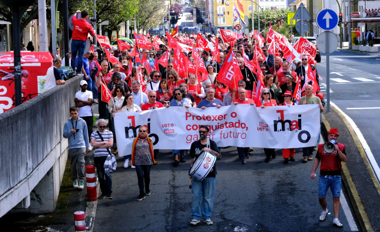 El Primeiro de Maio convoca a más de 2.500 personas en las dos manifestaciones de Ferrol