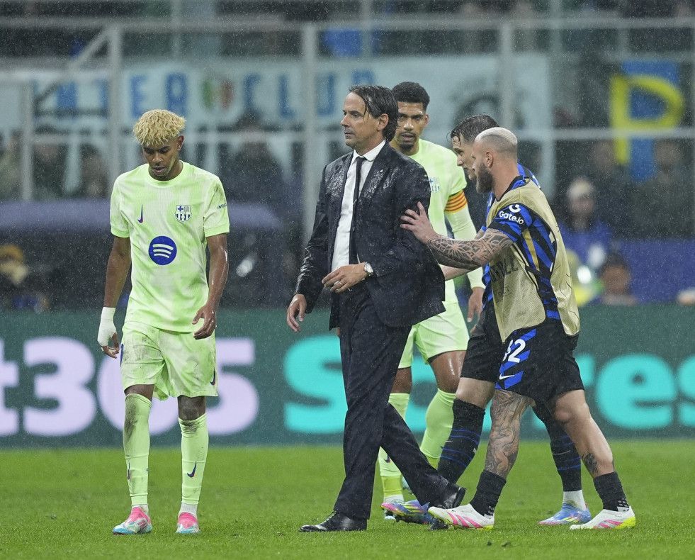 Simone Inzaghi, entrenador del Inter, hace un gesto durante la UEFA Champions League