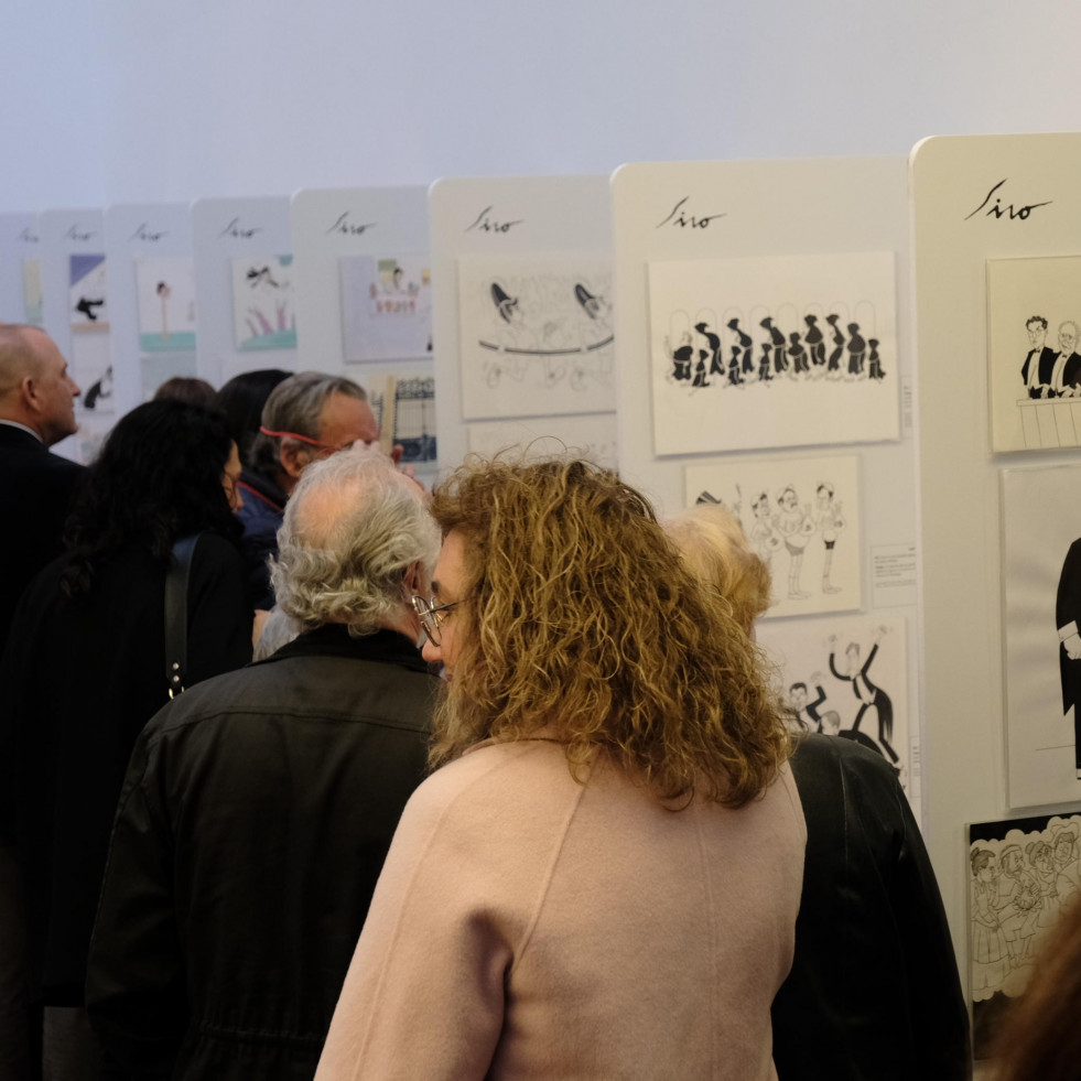 Siro López propón unha visita guiada pola súa mostra de caricaturas na sede Afundación