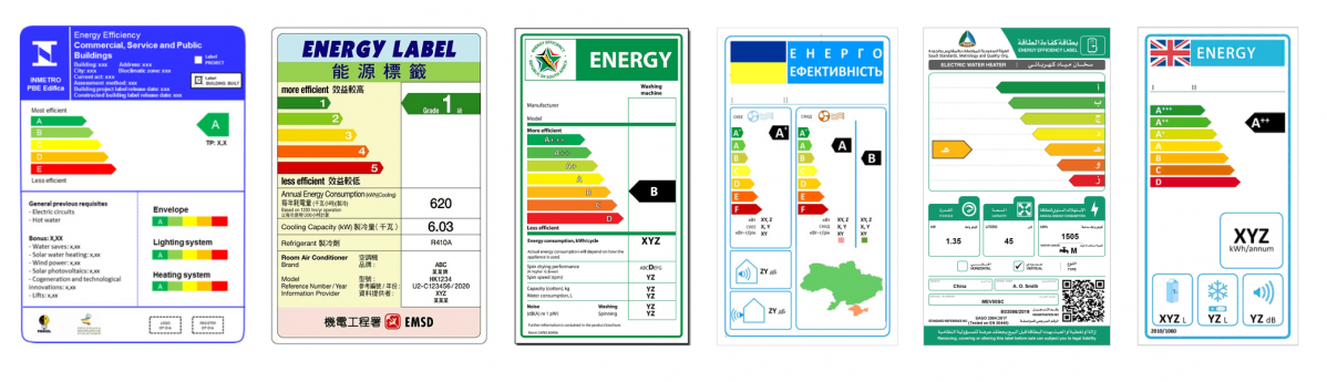 Worldwide energy labels