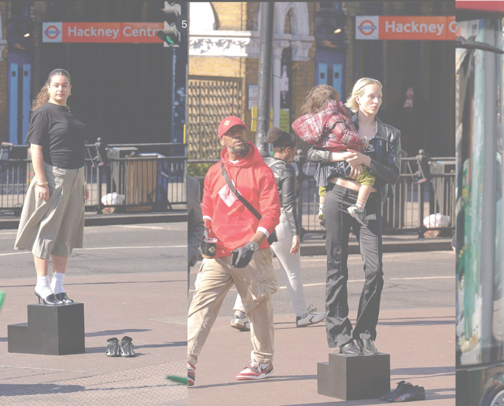 Imágenes del experimento de Miista con un podium en Londres