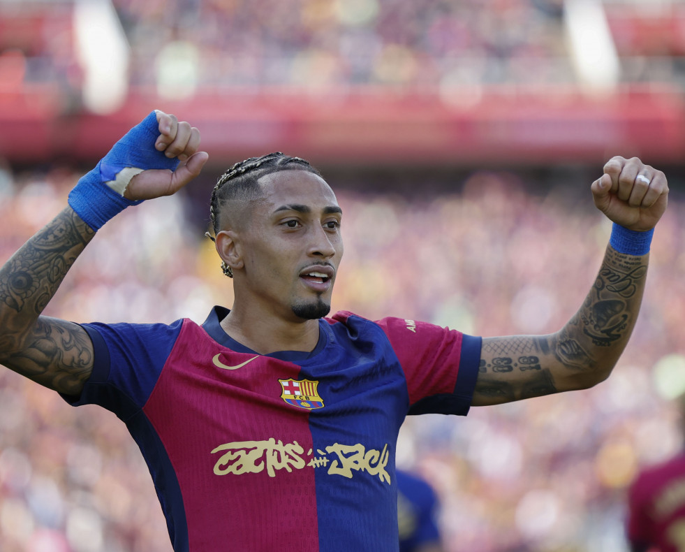 El delantero del Barcelona Raphinha