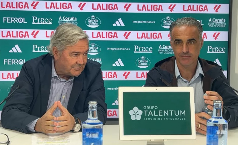 Así fue la presentación de Pablo López, nuevo entrenador del Racing de Ferrol, con muchos titulares de Ansede