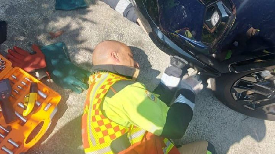 Dos gatos a salvo gracias al trabajo de los bomberos del Speis de Narón