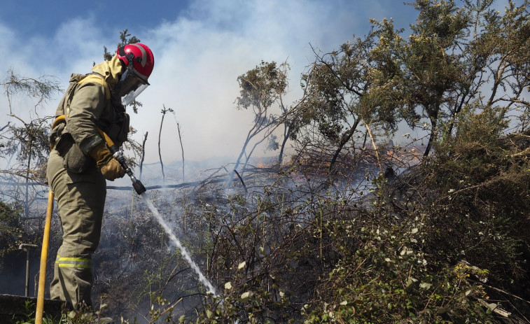Arde media hectárea de monte raso en un incendio en A Capela