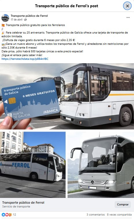 Post transporte publico ferrol