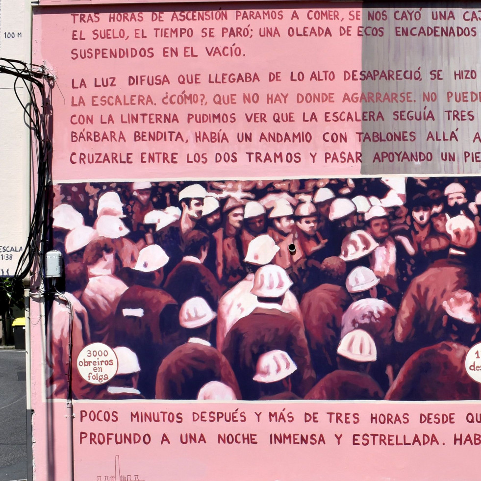 As Pontes presume de pasado con el mural que recuerda la huelga de 1975