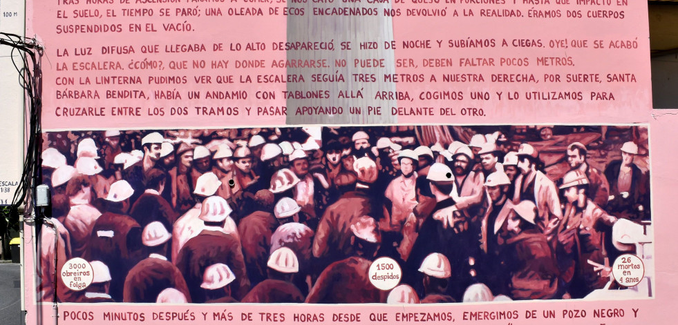 As Pontes presume de pasado con el mural que recuerda la huelga de 1975