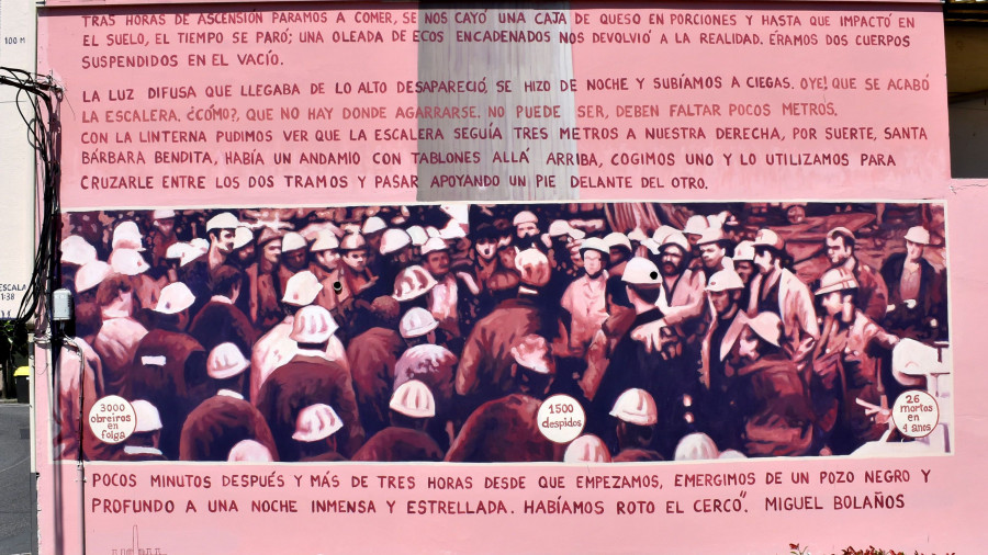 As Pontes presume de pasado con el mural que recuerda la huelga de 1975