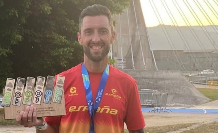 Un incombustible Edu Saavedra, bronce mundial en Pontevedra