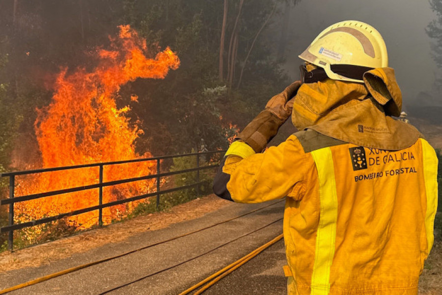 Estabilizado el incendio de A Cañiza, que afecta a unas 300 hectáreas