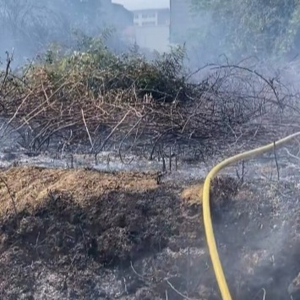 Los bomberos de Ferrol extinguen un pequeño incendio forestal en A Gándara
