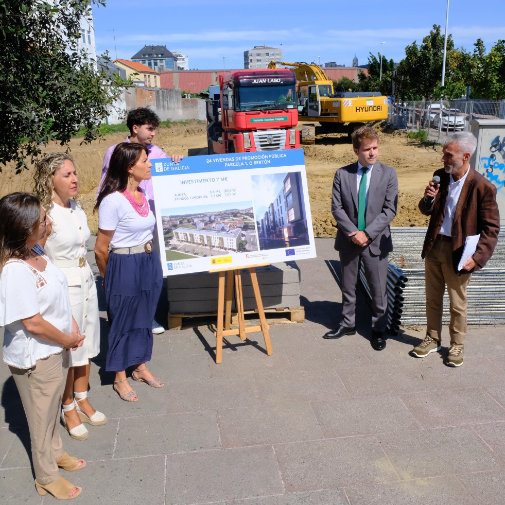 Comienza la construcción de un nuevo bloque de viviendas públicas en el área de O Bertón
