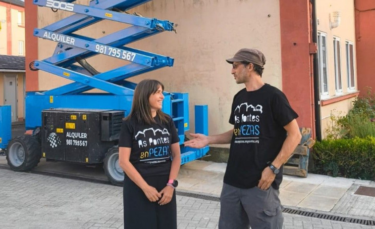 El museo al aire libre de As Pontes incorpora un nuevo mural en la plaza del Carmen
