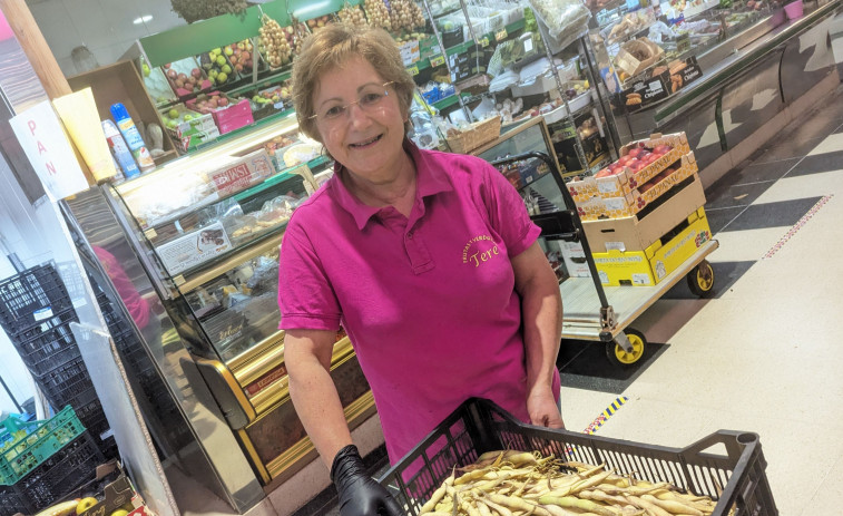 Las habas de vaina, una legumbre de entretiempo que empieza a llegar al mercado de A Magdalena
