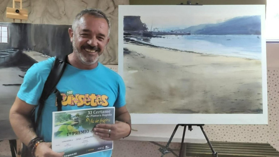 Lolo Serantes se adjudicó el certamen de pintura rápida “Vila de Cedeira”