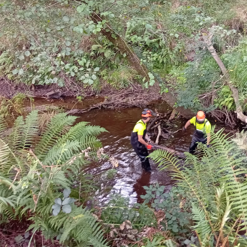 La Xunta lleva a cabo trabajos de conservación en el cauce del río Belelle a su paso por A Capela
