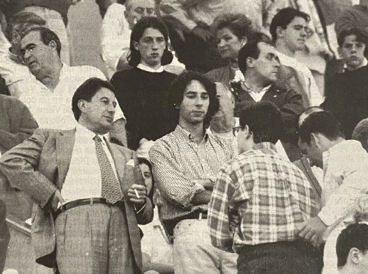 Francisco Vu00e1zquez y su hijo, en el Teresa Herrera en 1996