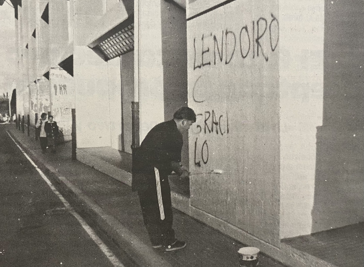 Pintadas de Riazor Blues contra Lendoiro en 1996