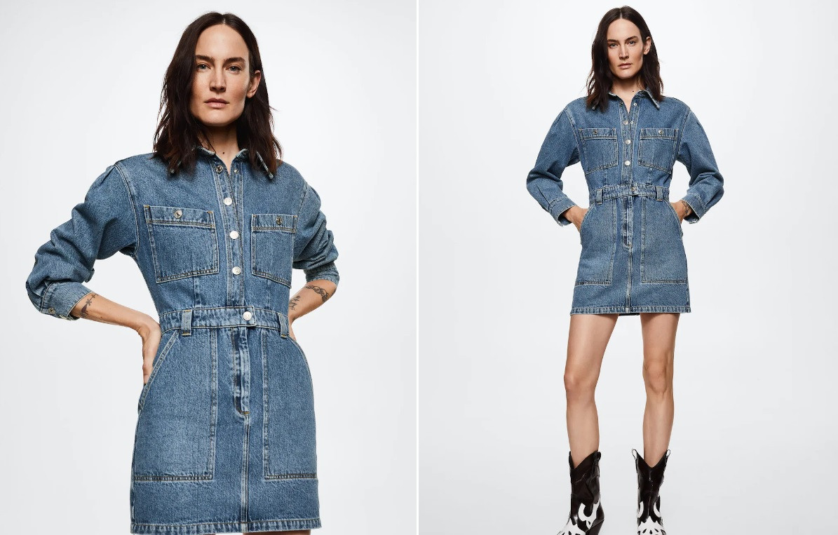 Vestido denim de mango