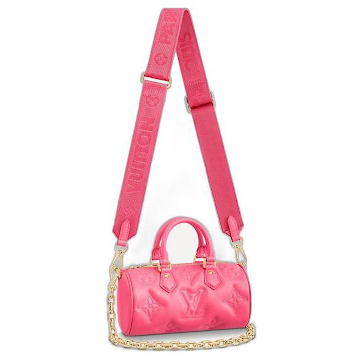 Louis vuitton rosa cuero grafico de burbuja lv papillon bb bolsos de mano